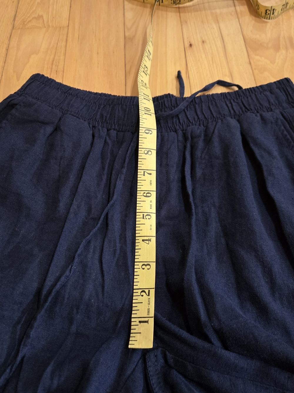 Briggs Linen Blend Navy Wide Leg Pants - Picture 5 of 8